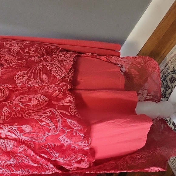 Soft Surroundings Pink Embroidered Silk Lace Hi Lo Lined Tunic Size L - Picture 5 of 12